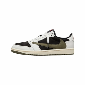 Women's Air Jordan 1 Retro Low OG SP Travis Scott Olive Sail University Red Black Air Jordan basketball shoes with classic look