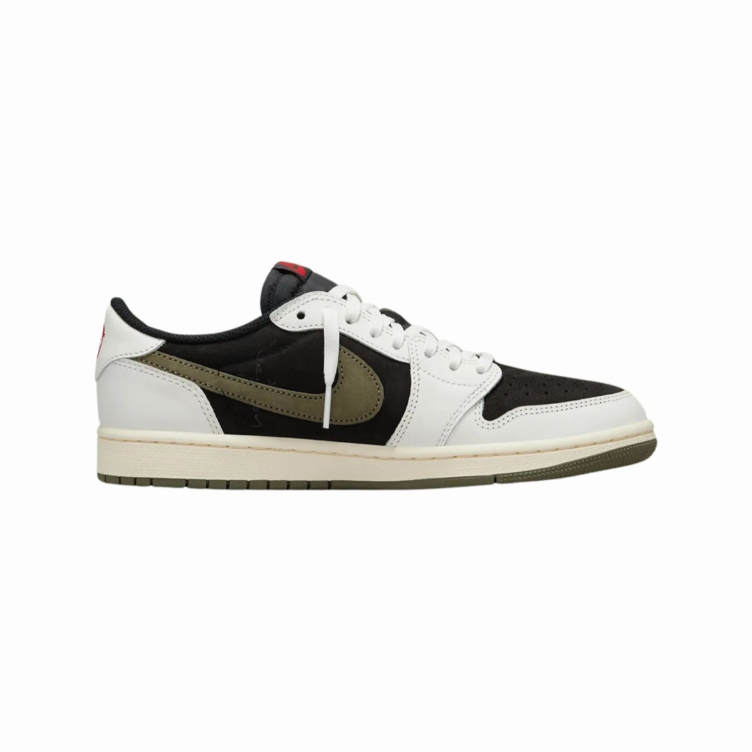 Women's Air Jordan 1 Retro Low OG SP Travis Scott Olive Sail University Red Black Basketball Shoes