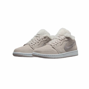 Women's Air Jordan 1 Special Edition Sherpa Fleece College Grey Particle Grey Air Jordan basketball shoes with classic look