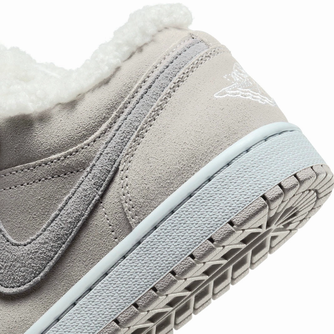 Women's Air Jordan 1 Special Edition Sherpa Fleece College Grey Particle Grey Basketball Shoes