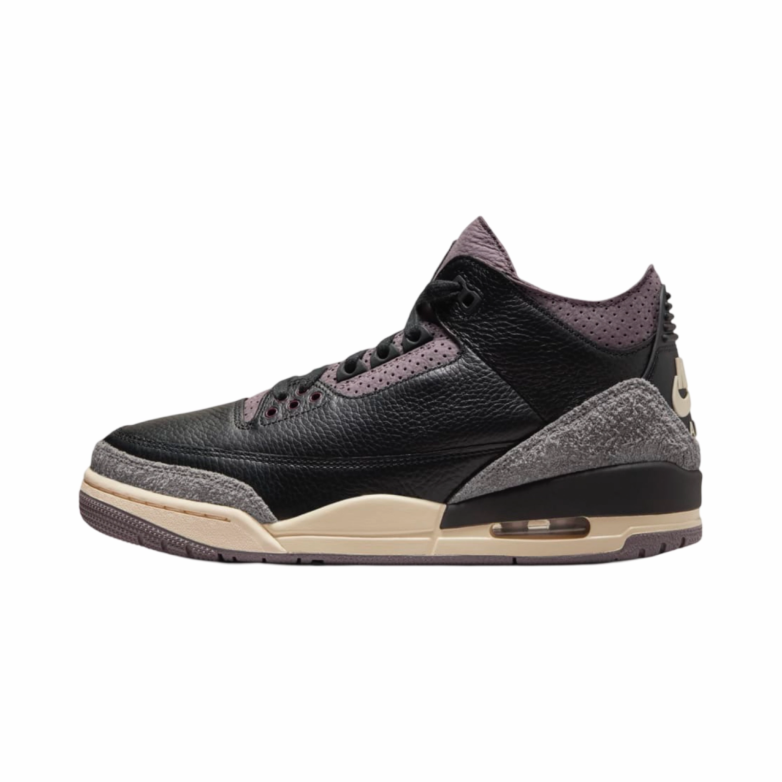 Women's Air Jordan 3 A Ma Maniere Black Flat Pewter Air Jordan basketball shoes with classic look