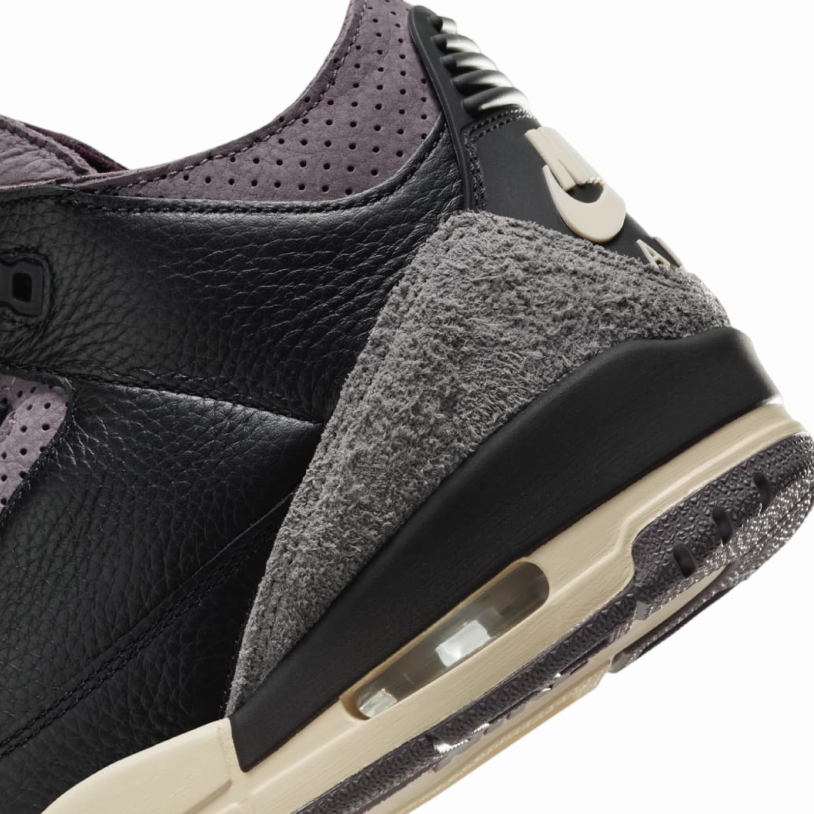 Women's Air Jordan 3 A Ma Maniere Black Flat Pewter Basketball Shoes