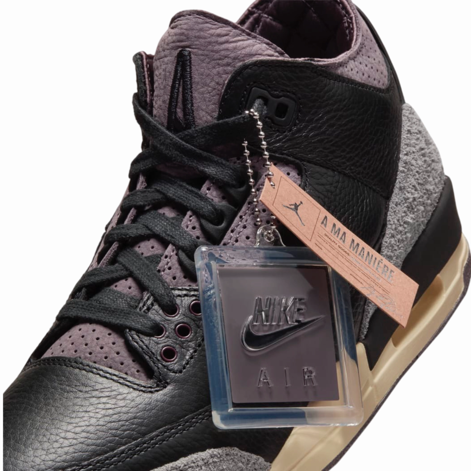 Women's Air Jordan 3 A Ma Maniere Black Flat Pewter Basketball Shoes