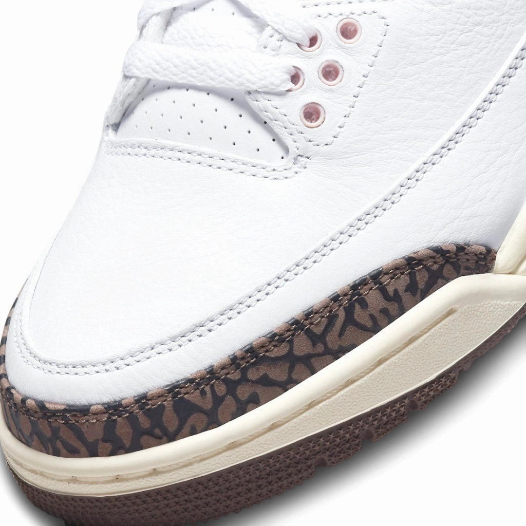 Women's Air Jordan 3 Retro White Dark Mocha Atmosphere Sail Basketball Shoes