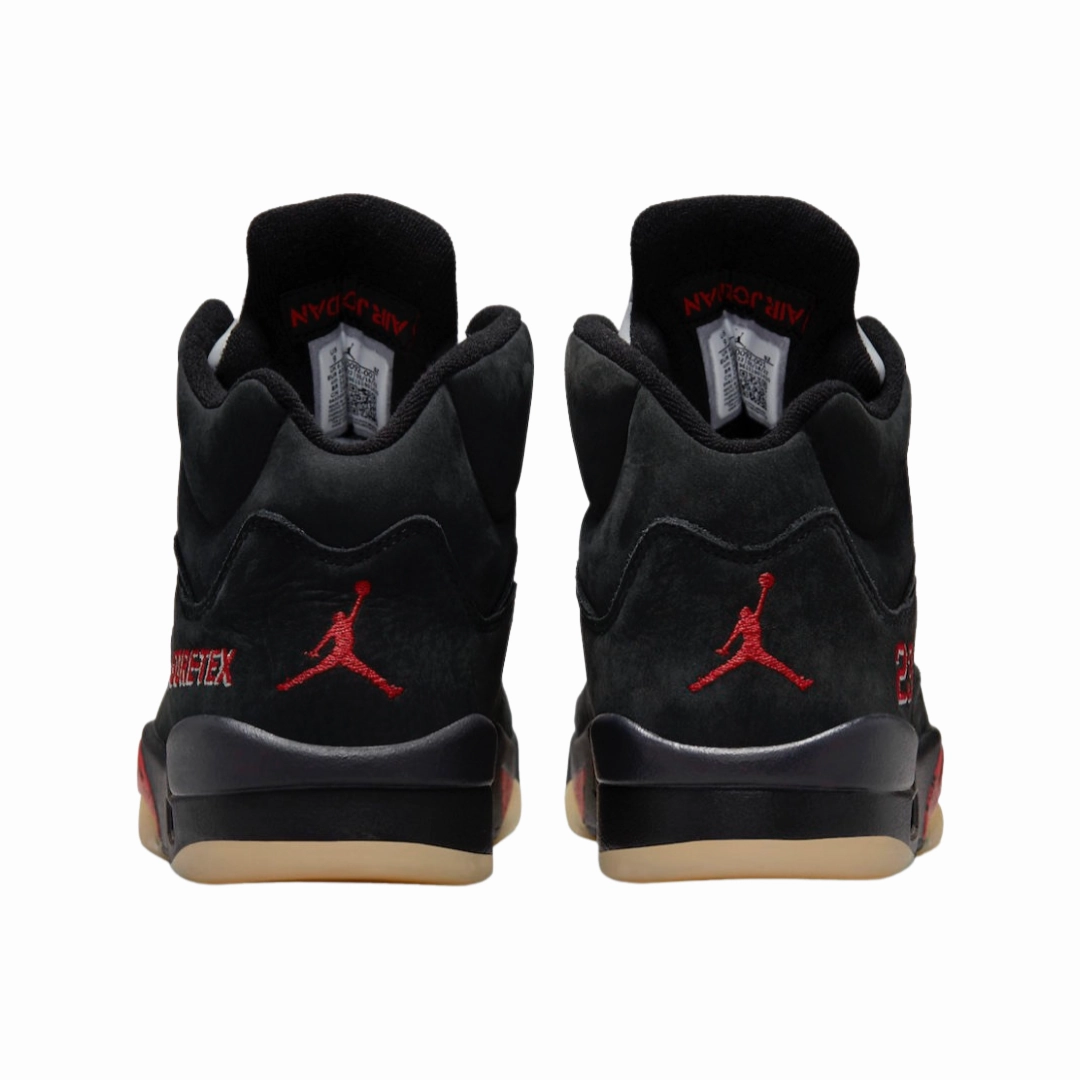 Women's Air Jordan 5 Retro Goretex Off Noir Fire Red Black Basketball Shoes