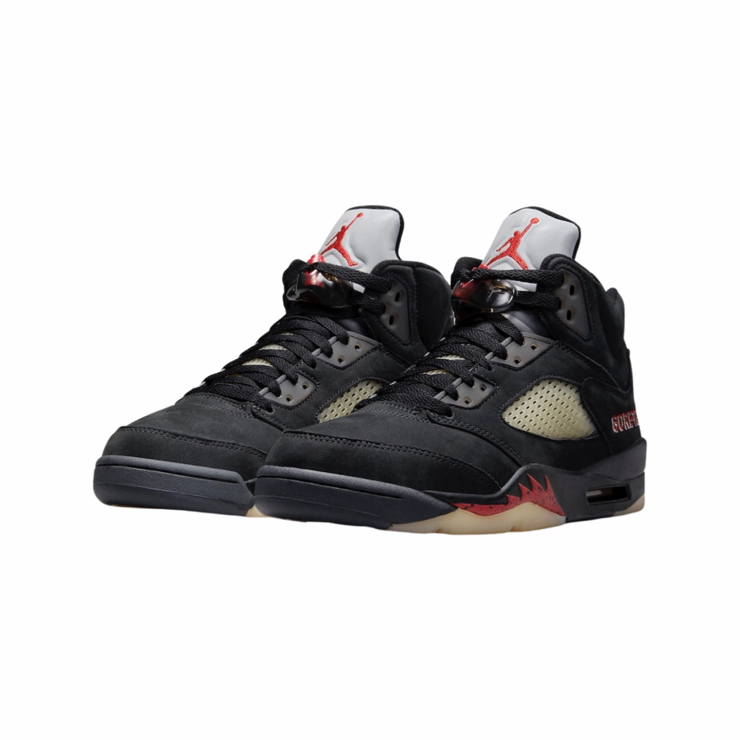 Women's Air Jordan 5 Retro Goretex Off Noir Fire Red Black Basketball Shoes