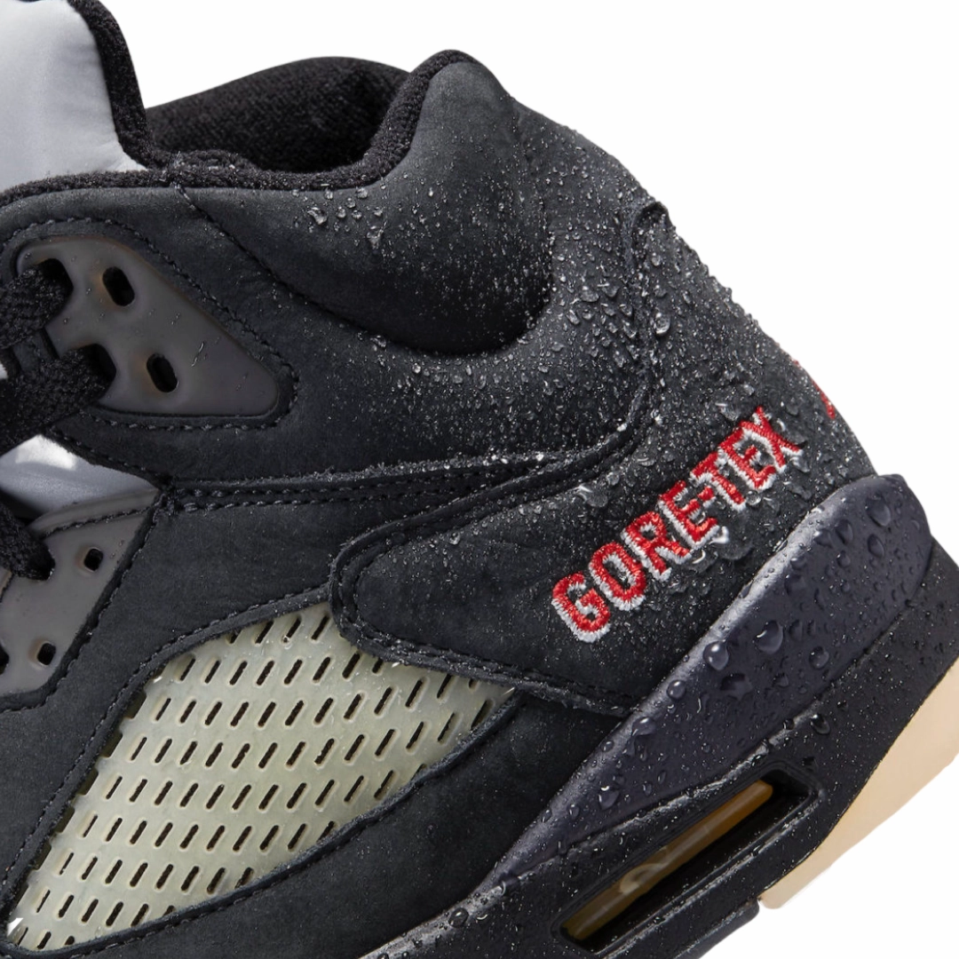 Women's Air Jordan 5 Retro Goretex Off Noir Fire Red Black Basketball Shoes