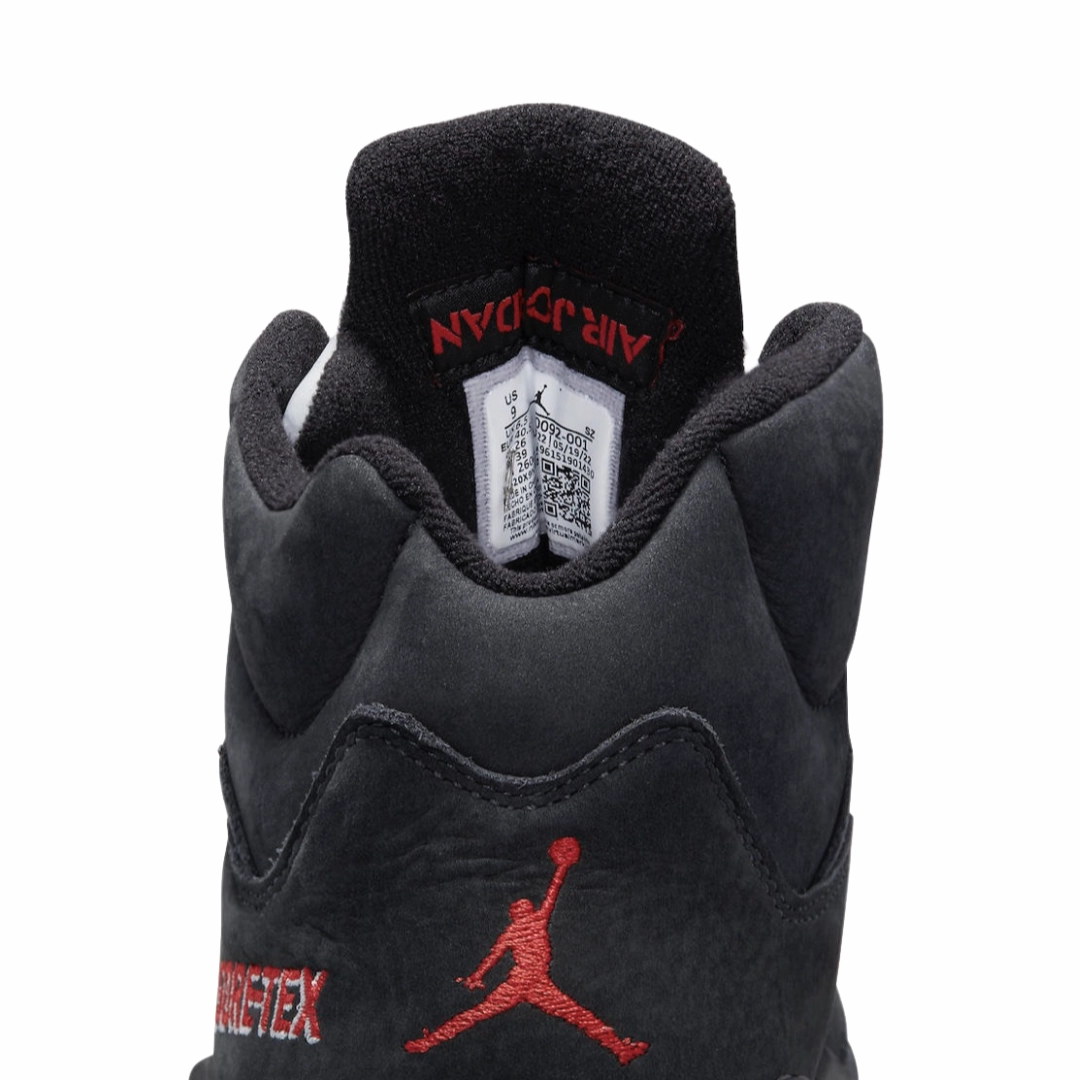 Women's Air Jordan 5 Retro Goretex Off Noir Fire Red Black Basketball Shoes
