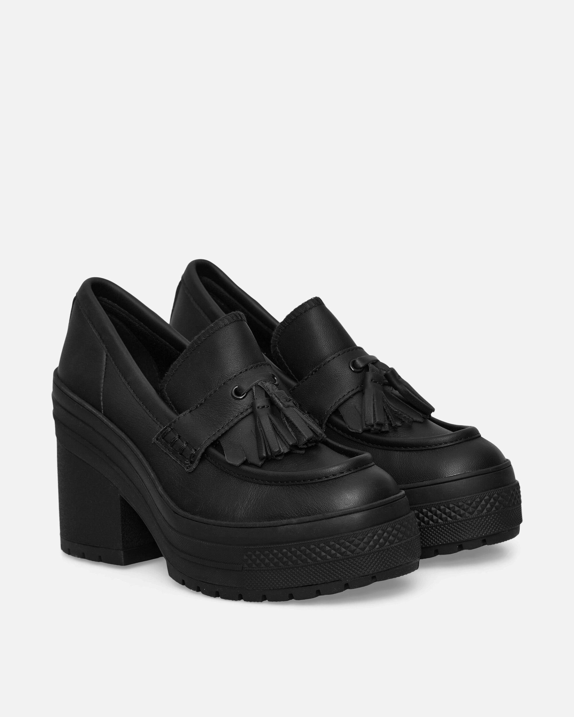 Women's Chuck 70 De Luxe Platform Heel Loafers Black Classic Canvas Sneakers