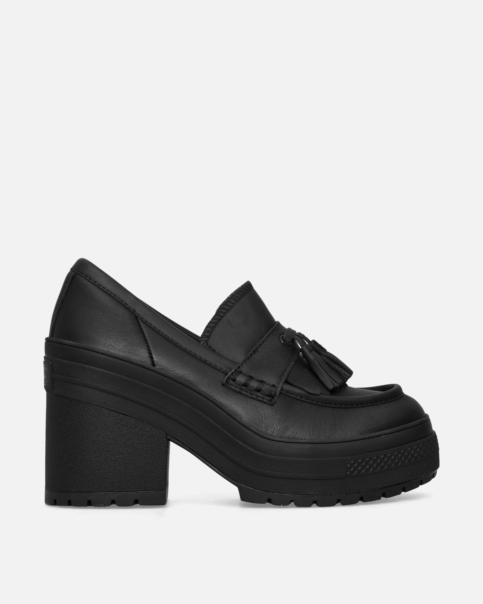 Women's Chuck 70 De Luxe Platform Heel Loafers Black Classic Canvas Sneakers