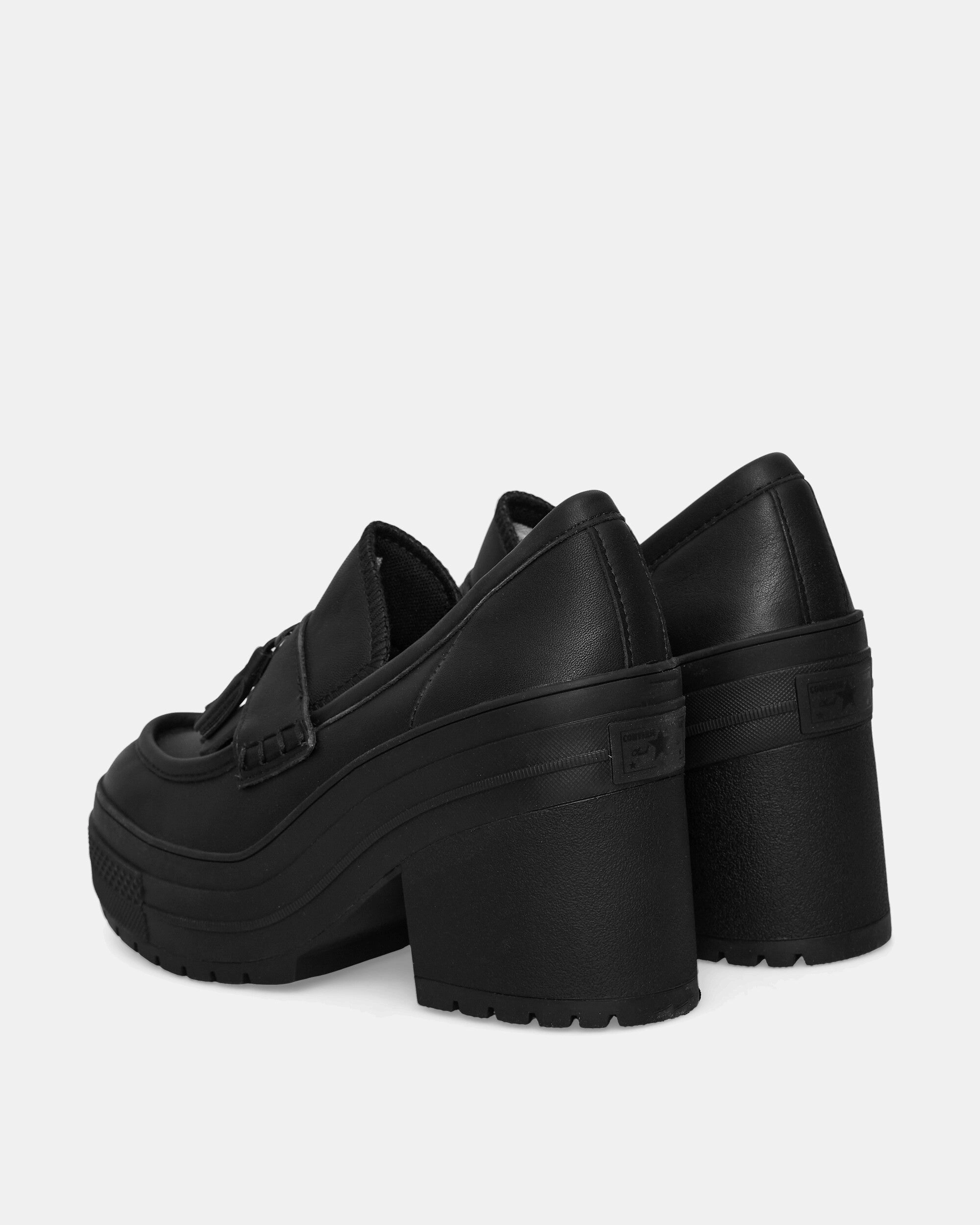 Women's Chuck 70 De Luxe Platform Heel Loafers Black Classic Canvas Sneakers