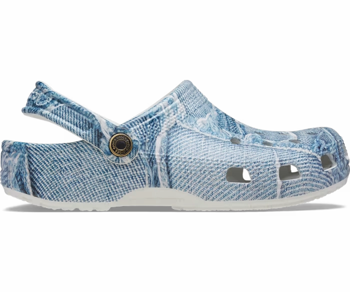 Women's Denim Classic Clog Crocs slip-on shoes for casual use