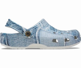 Women's Denim Classic Clog Crocs slip-on shoes for casual use