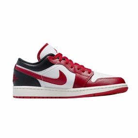 Women's Jordan 1 Low Reverse Black Toe White Black Sail Gym Red Air Jordan basketball shoes with classic look
