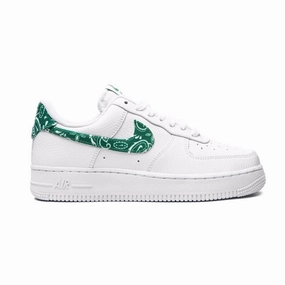 Women's Nike Air Force 1 Low 07' Essential White Green Paisley Air Jordan basketball shoes with classic look