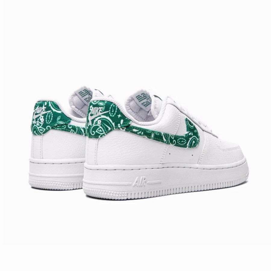 Women's Nike Air Force 1 Low 07' Essential White Green Paisley Basketball Shoes