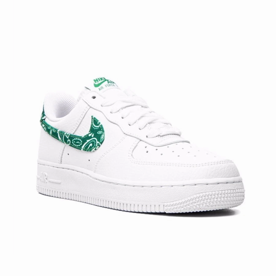 Women's Nike Air Force 1 Low 07' Essential White Green Paisley Basketball Shoes