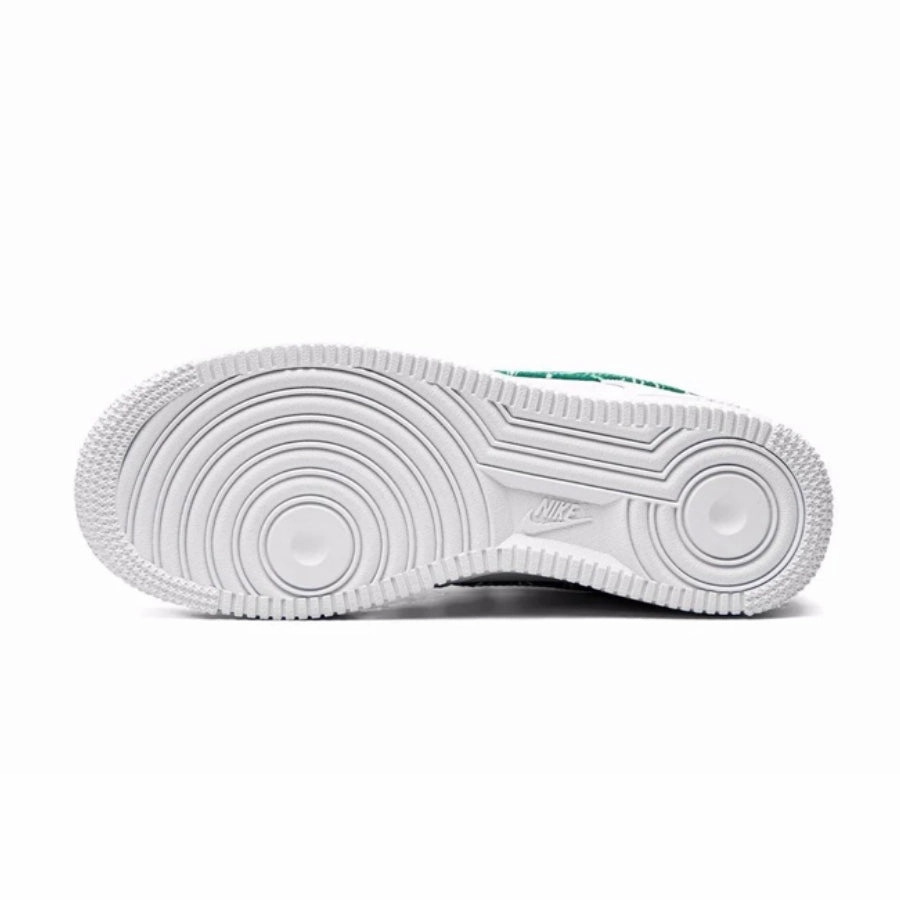 Women's Nike Air Force 1 Low 07' Essential White Green Paisley Basketball Shoes