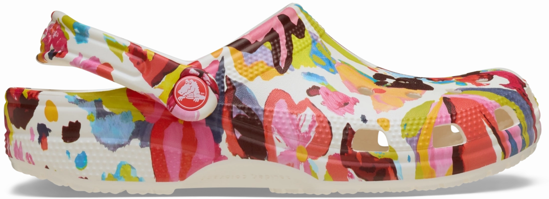 Women's Printed Floral Classic Clog Crocs slip-on shoes for casual use