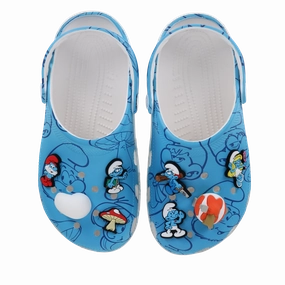 Women's Smurfs Classic Clog Crocs slip-on shoes for casual use