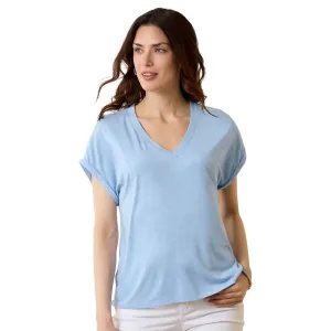 Womens Tommy Bahama Sportswear Tommy Bahama Women's Kauai Jersey V-Neck T-Shirt - Lt Sky Hthr