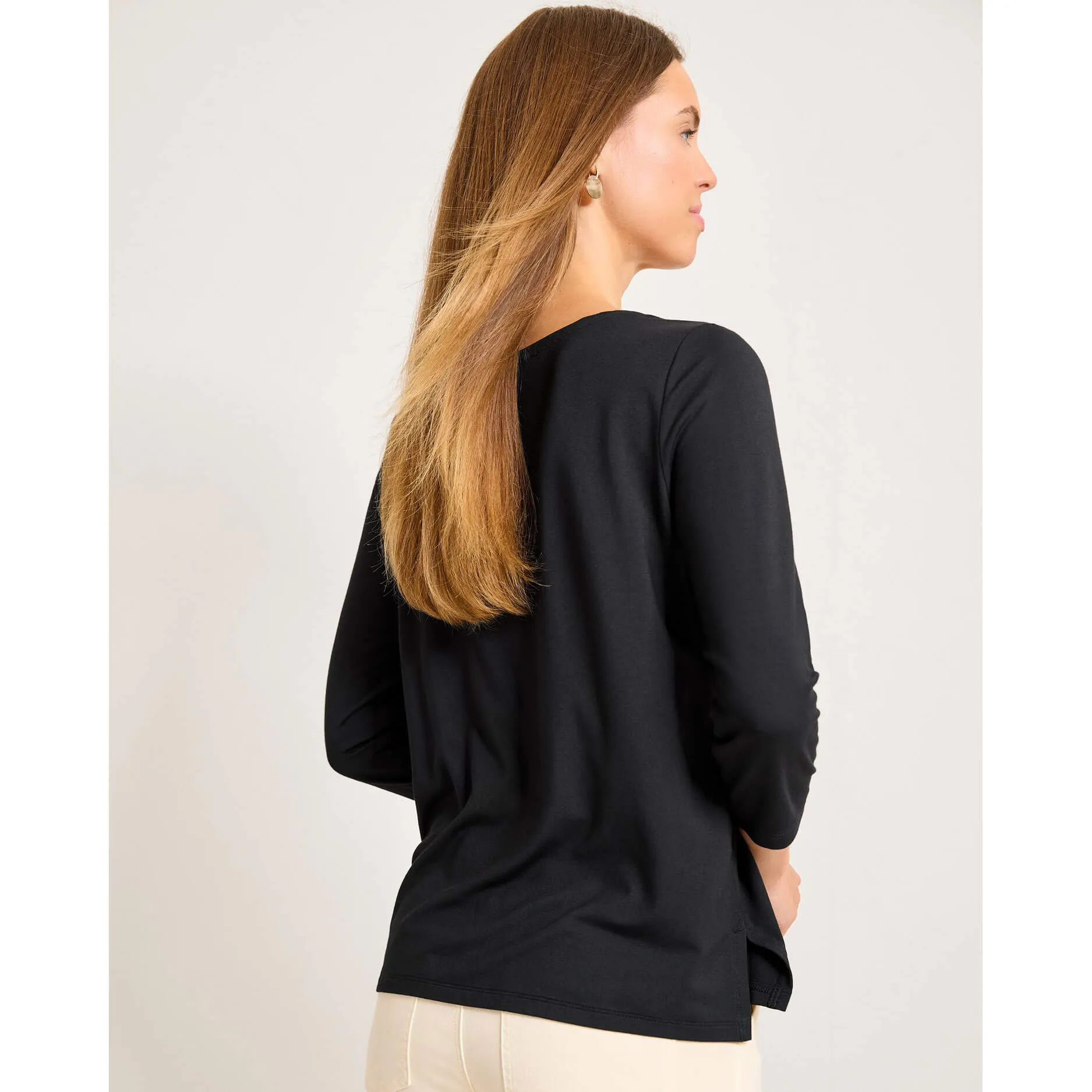 Womens Tommy Bahama Sportswear Tommy Bahama Women's Kona Isles 3/4 Sleeve Boat Neck Top - Black