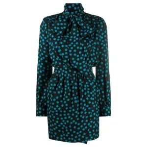 Ysl Bags Double Polka Dot V-neck Dress