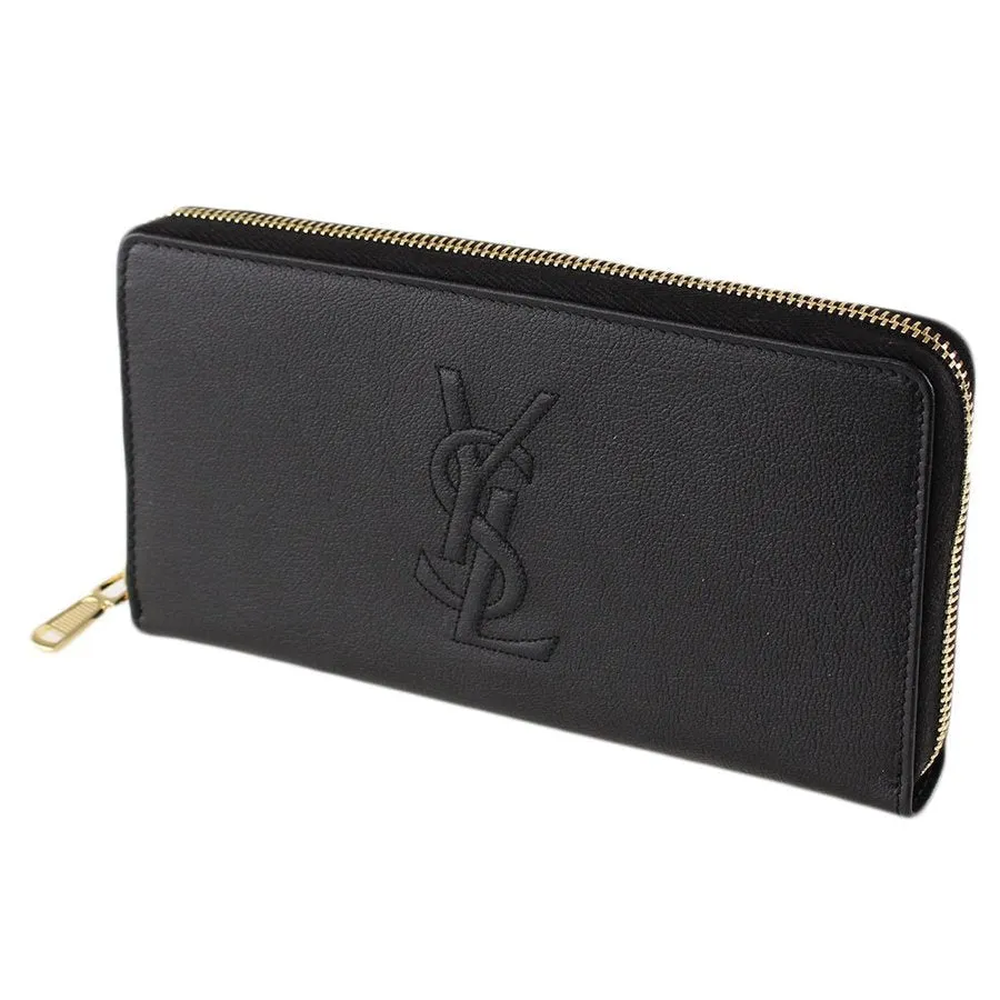 Ysl Bags Saint Laurent Black Belle De Jour Leather Zip Around Wallet 568995