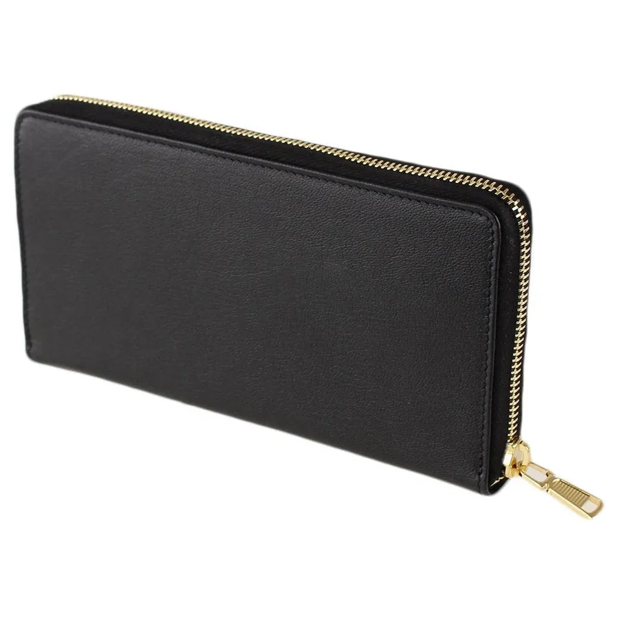 Ysl Bags Saint Laurent Black Belle De Jour Leather Zip Around Wallet 568995