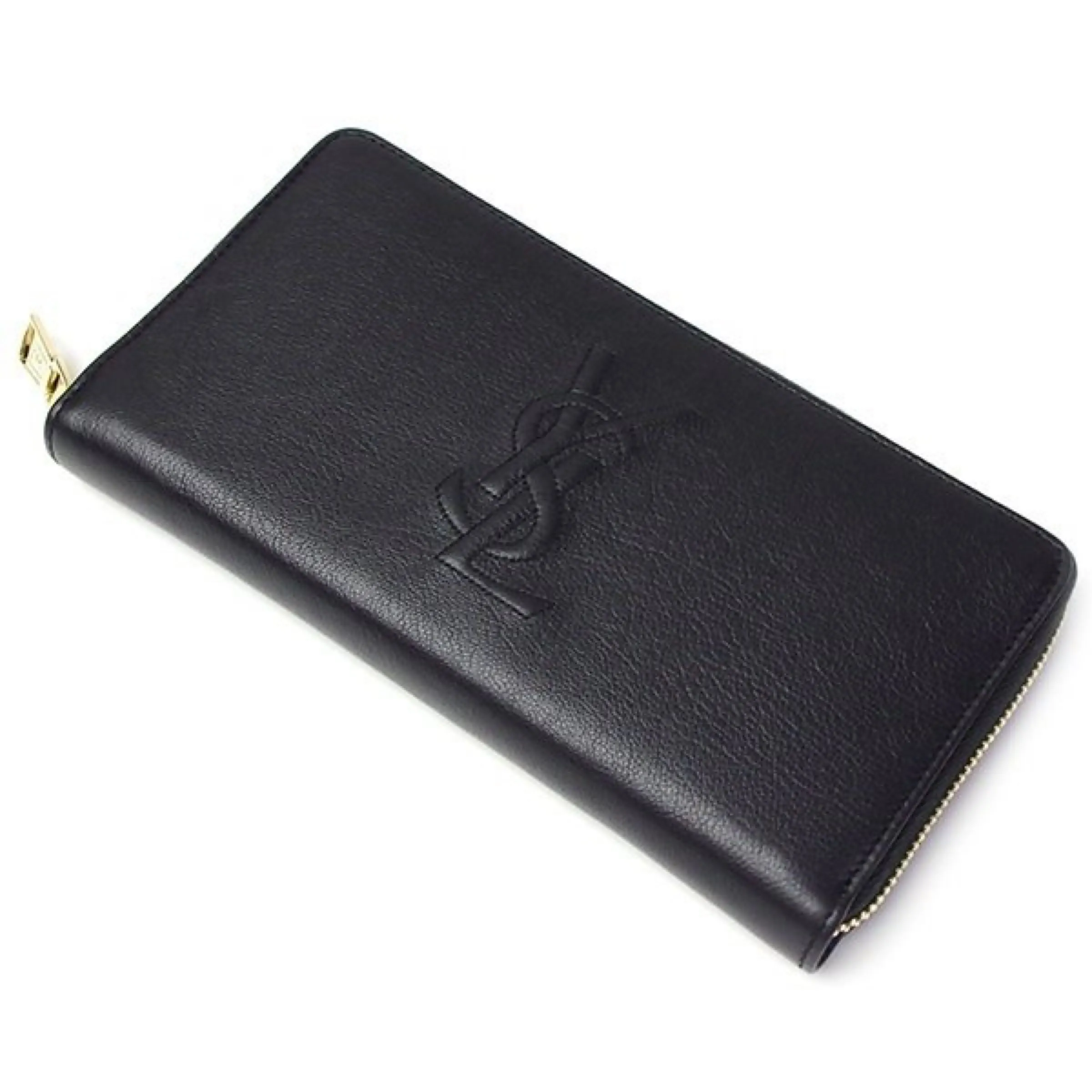 Ysl Bags Saint Laurent Black Belle De Jour Leather Zip Around Wallet 568995