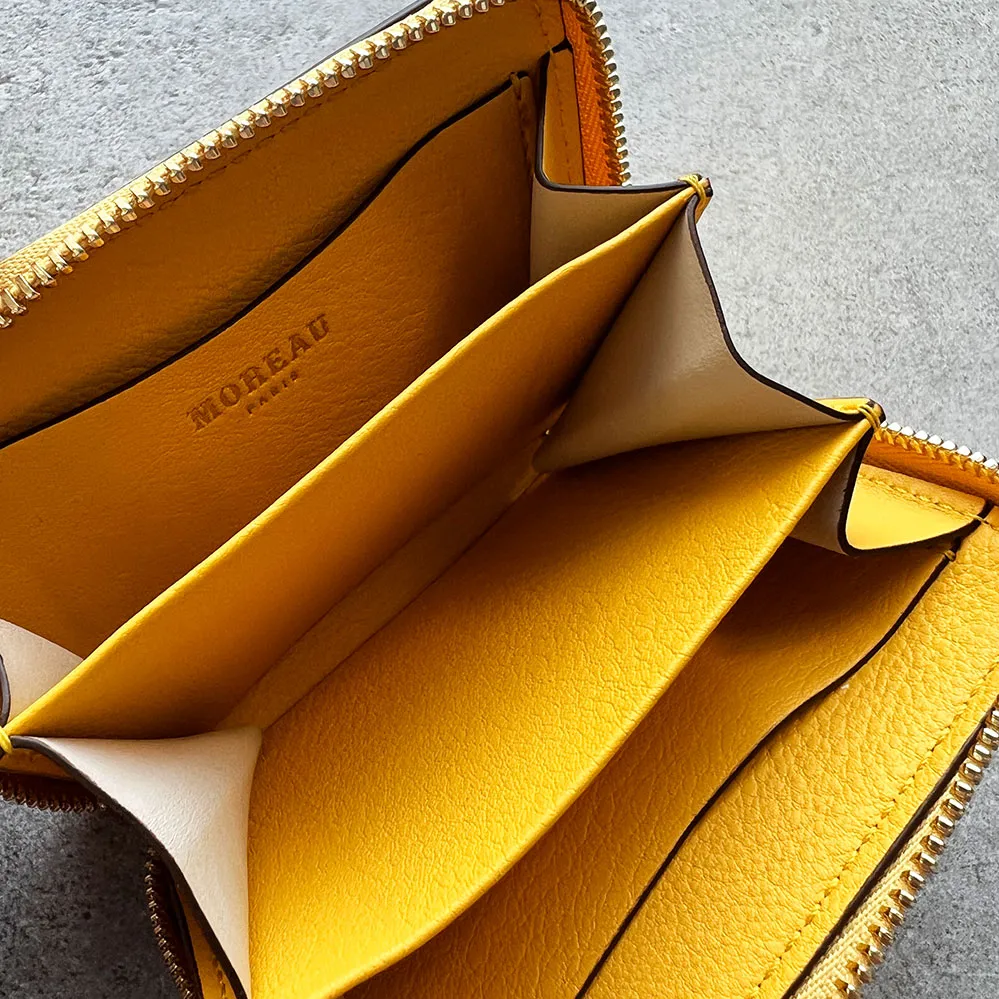 Zip Mini Wallet, Yellow Moreau Bags